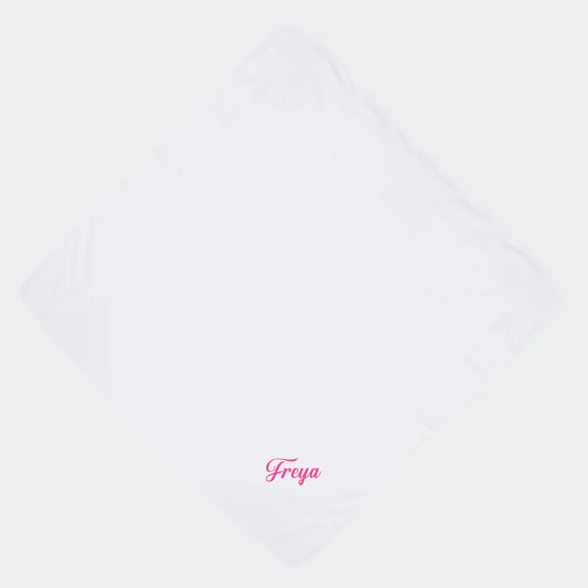 Hvid svøb med navn 74x74cm, hvid 74x74cm Hvid 74x74