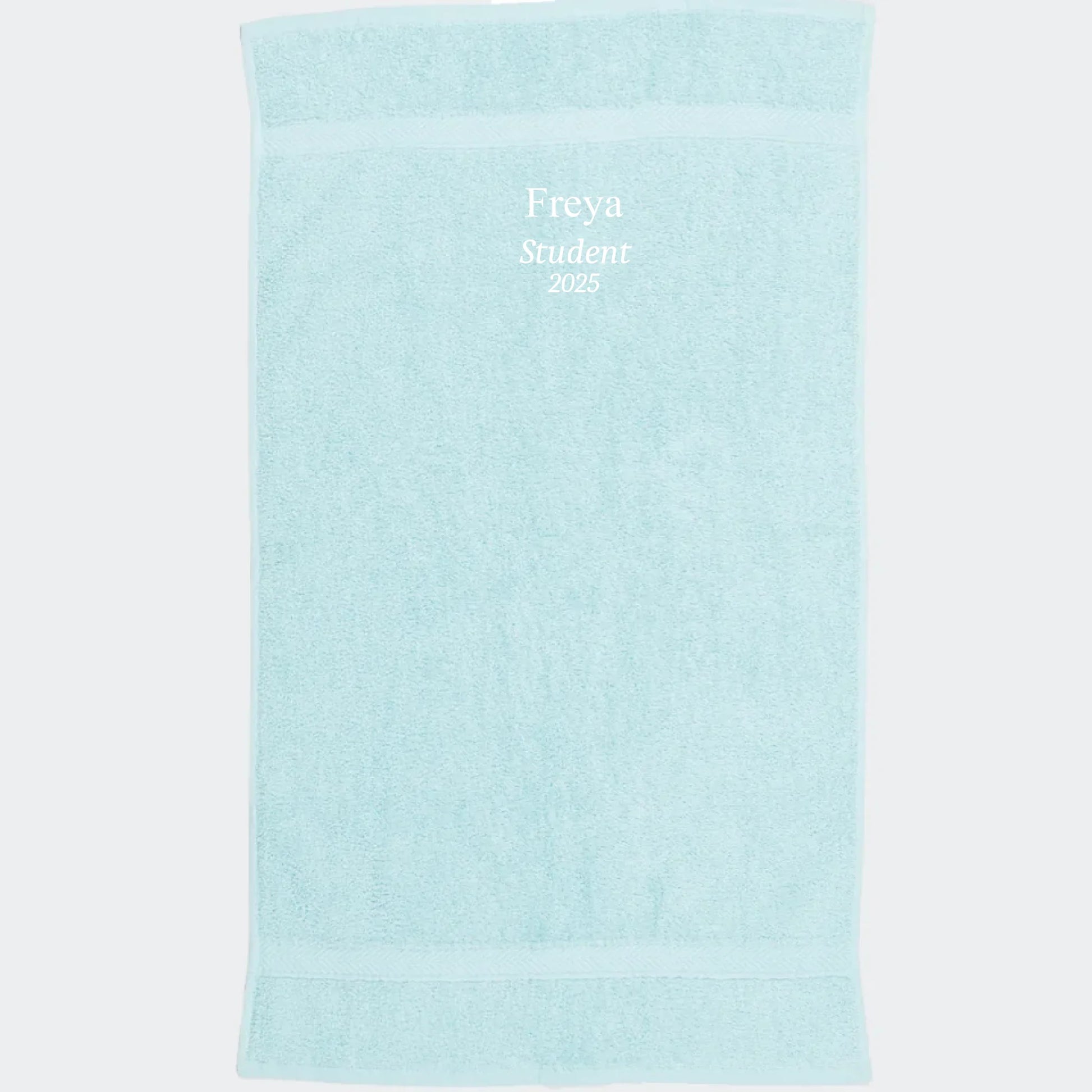 Håndklæde til studenten 2025 - flere farver Customizer TeeInBlue Håndklæde med flere linjer Mint 50x90