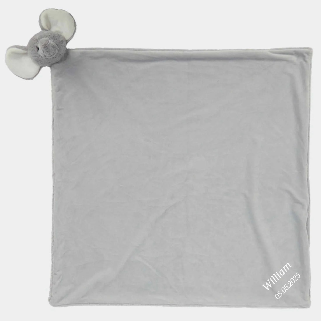 Gråt elefanttæppe med navn Customizer 123Unik 1 linje Grå One size