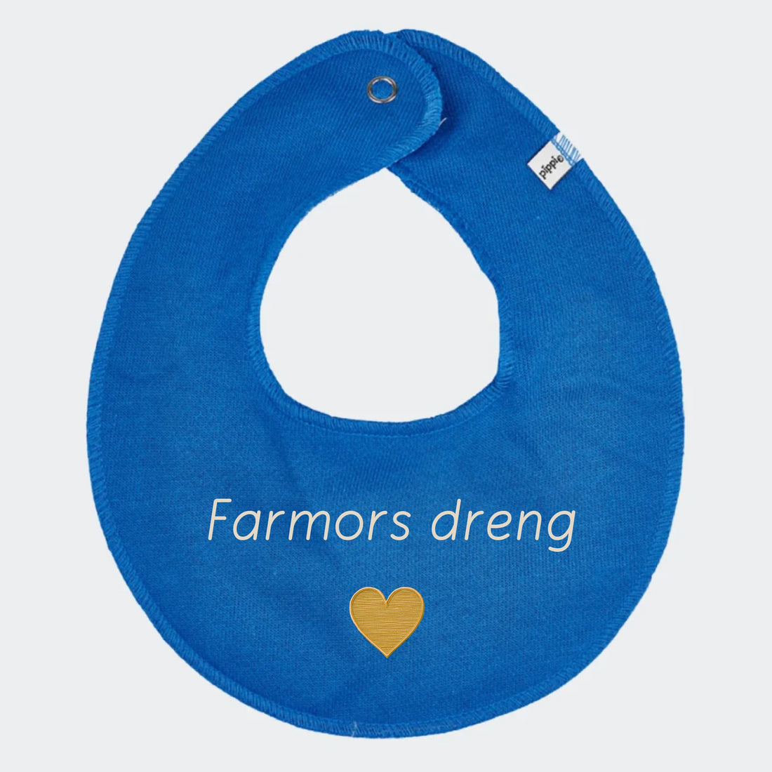 Rund Hagesmæk med broderet hjerte - Bland selv Customizer 123Unik Runde hagesmække med broderet hjerte - bland selv Blue