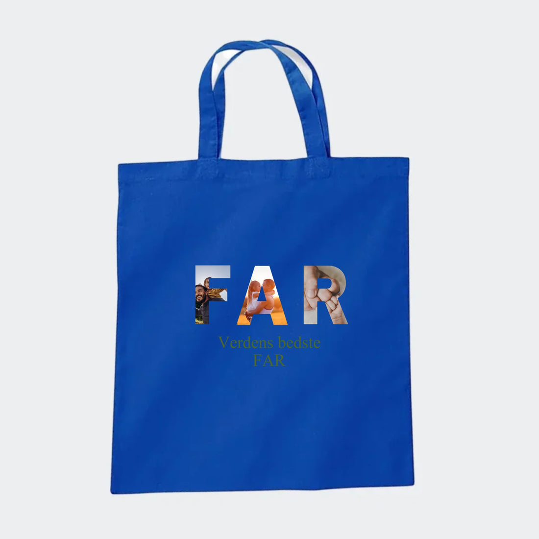 Bomuldsnet - Verdens bedste far Customizer TeeInBlue Hvid Bomuldsnet - flere farver m