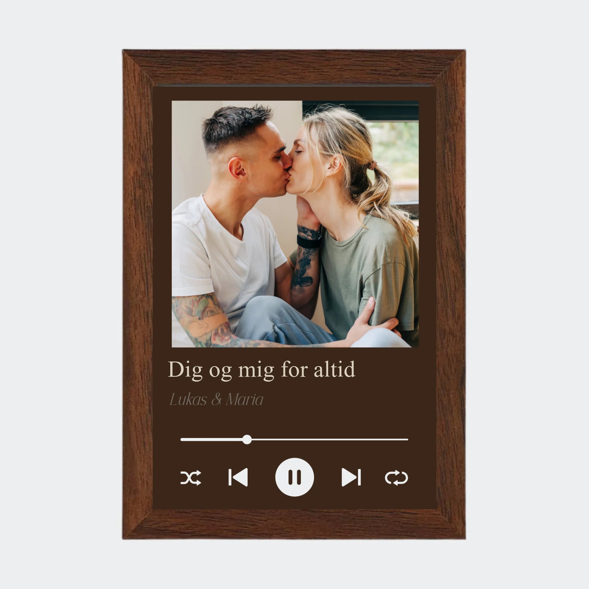 Plakat – Sang med eget billede og tekst, 10 × 15 med ramme i mørk eg