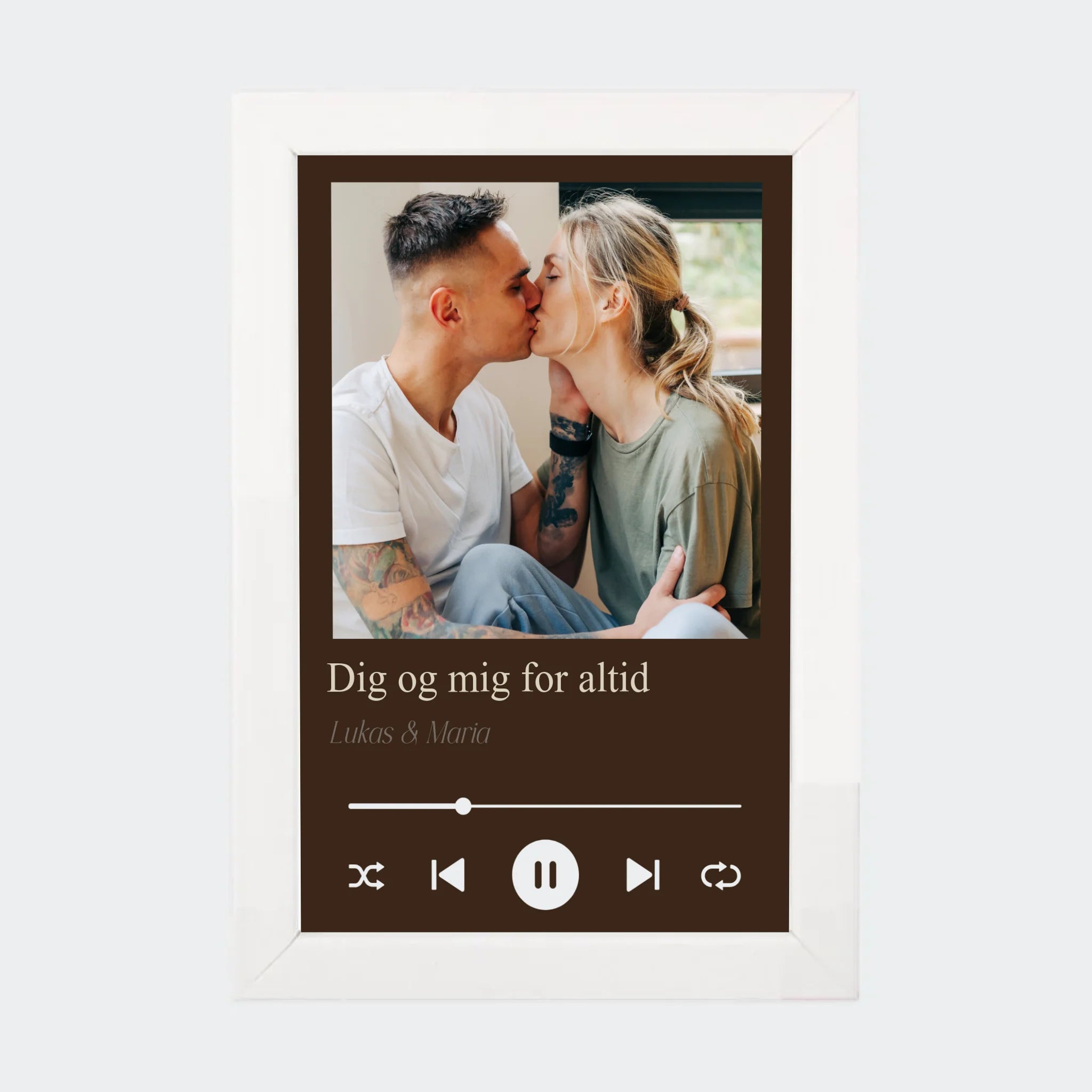Plakat – Sang med eget billede og tekst, 10 × 15 med hvid ramme