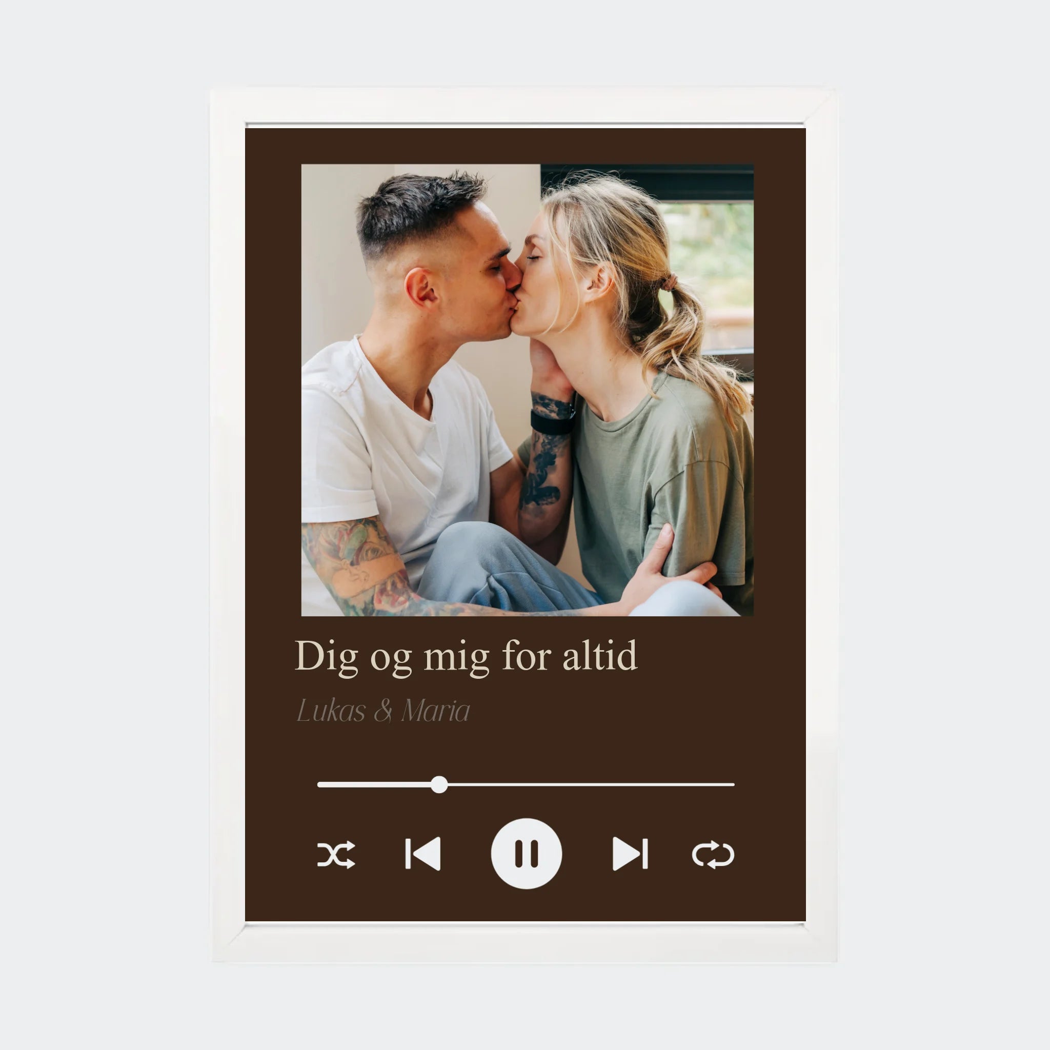Plakat – Sang med eget billede og tekst, A4 med hvid ramme