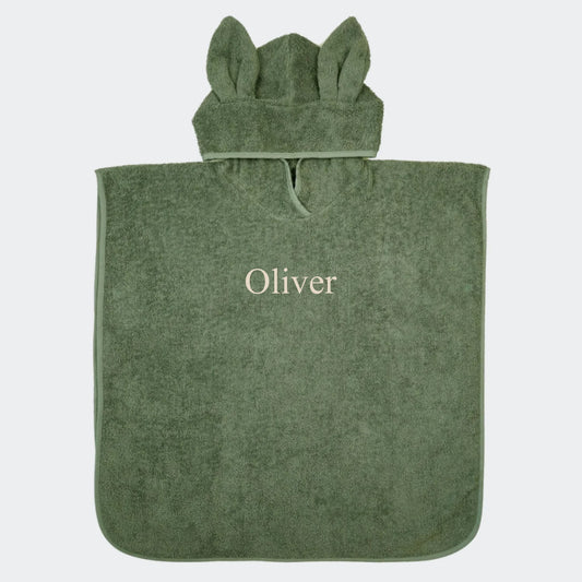 Økologisk Badeponcho Kanin – Grøn