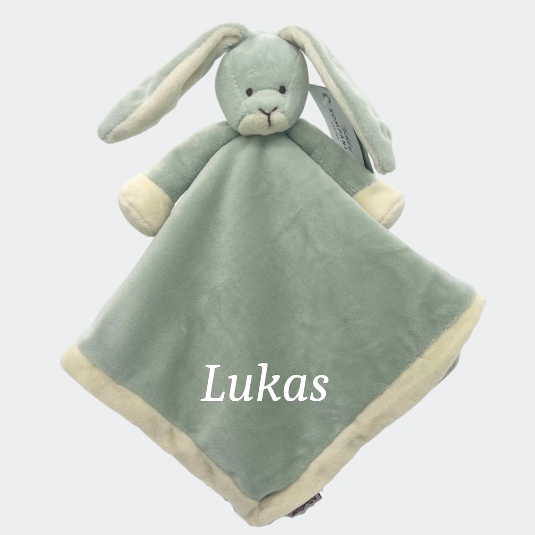 Støvet grøn kanin nusseklud med navn Customizer scanstyle Støvet grøn kanin nusseklud støvet grøn 35 x 35 cm