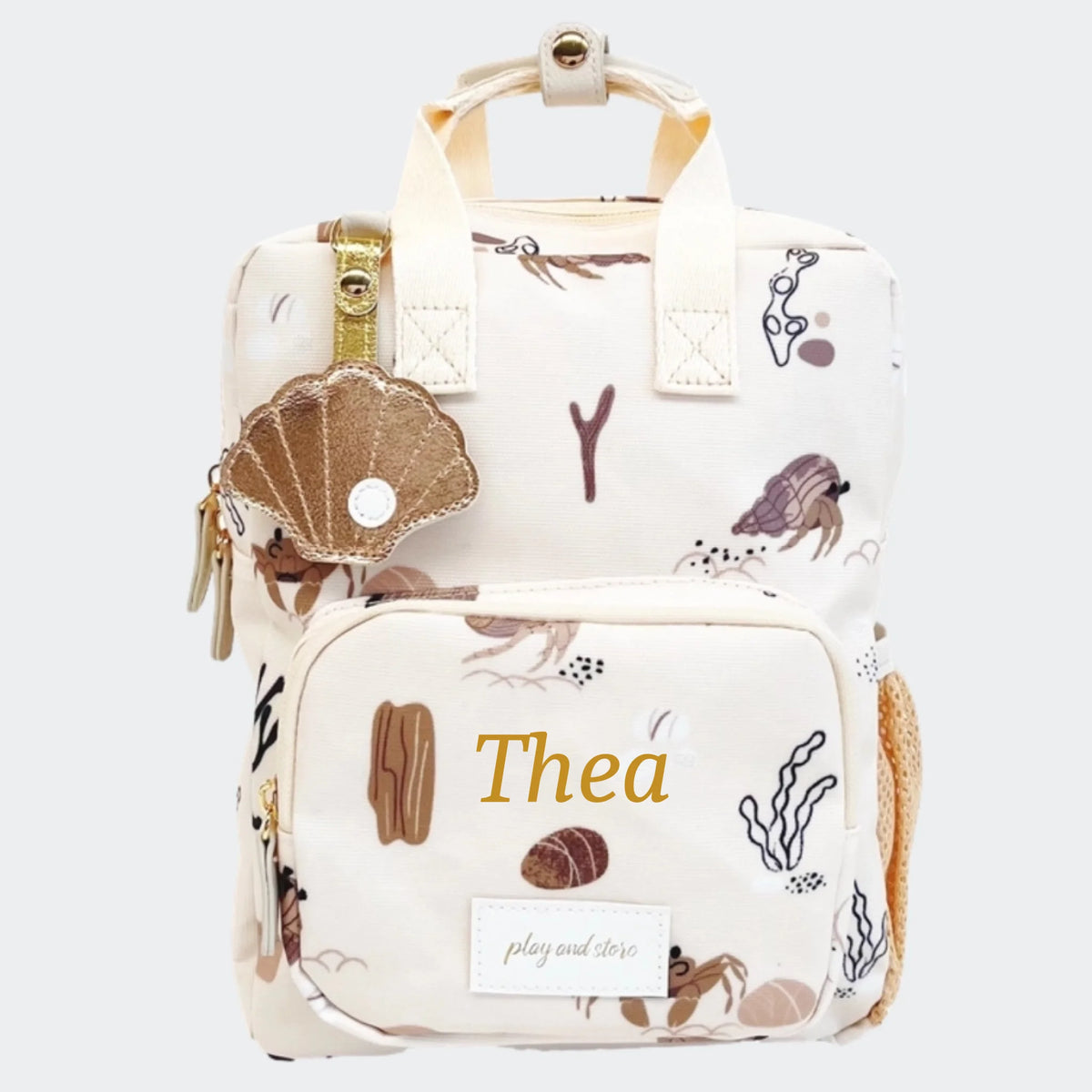 Mini rygsæk med under vandet design til børn – med navn, faire Rå hvid x 7,5 x 28 cm (8,7 x x 11 cm)