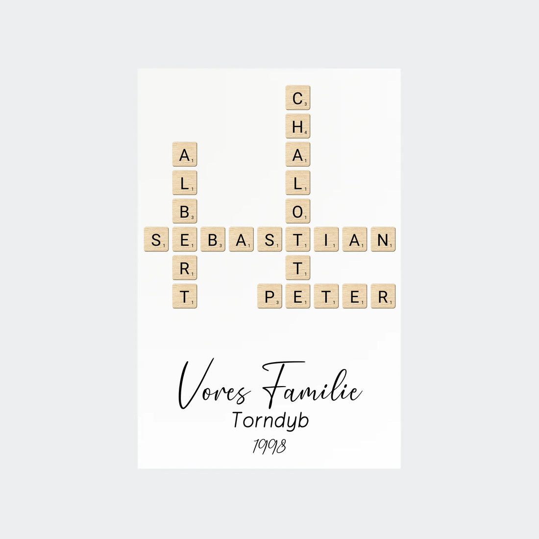 Scrabble plakat Customizer TeeInBlue 10x15 Uden ramme 10x15