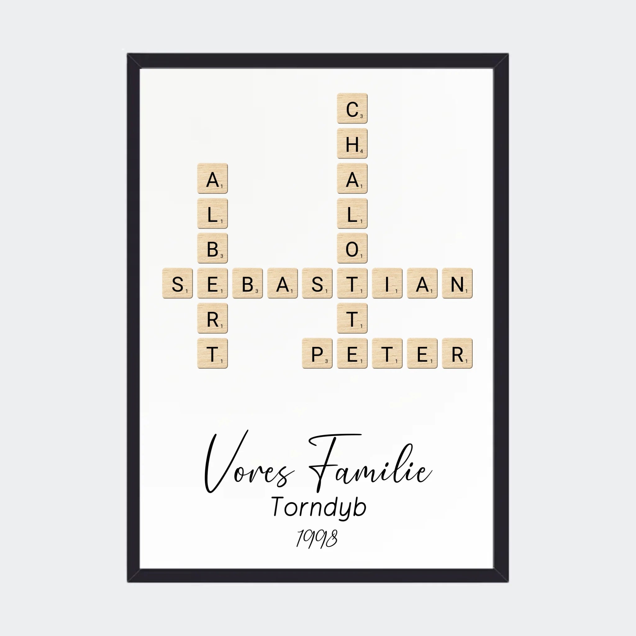 Scrabble plakat Customizer TeeInBlue A3 Sort A3