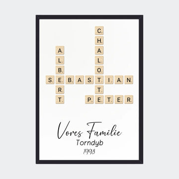 Scrabble plakat Customizer TeeInBlue A3 Sort A3