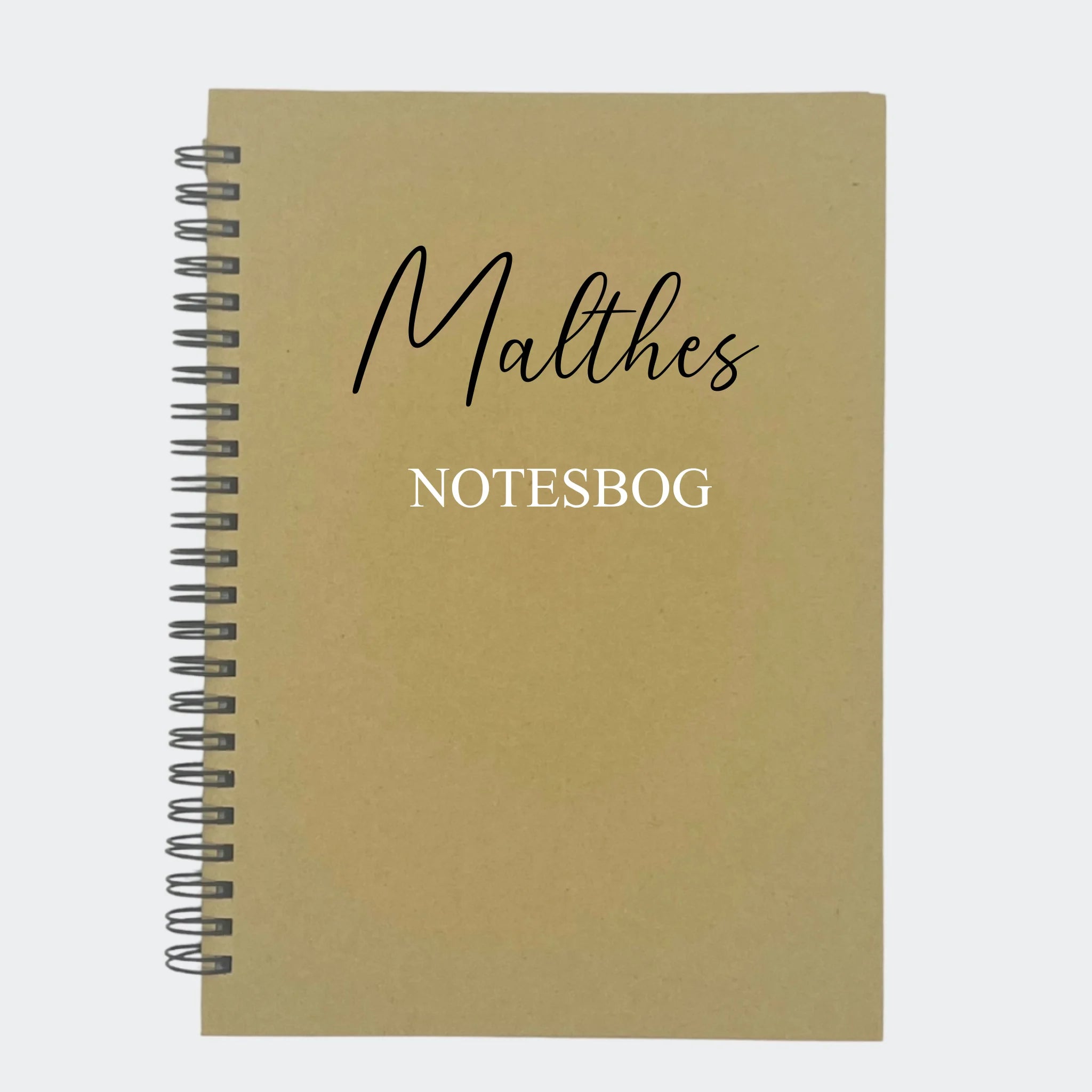 A5 stribet papnotesbog – med navn, faire Brun 16,4 cm/21,7 cm/1,6 cm