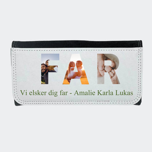Stor pung med FAR og tekst, tryk Sort x 100 mm