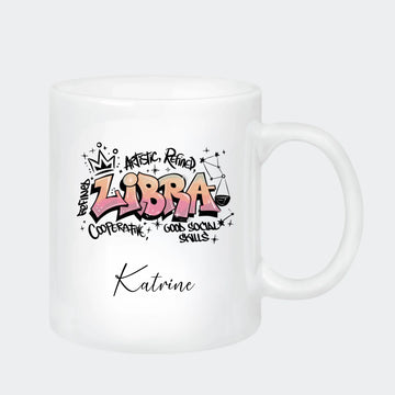 Stjernetegn keramik krus - Grafitti Customizer TeeInBlue Keramik krus 330ml hvid 330ml