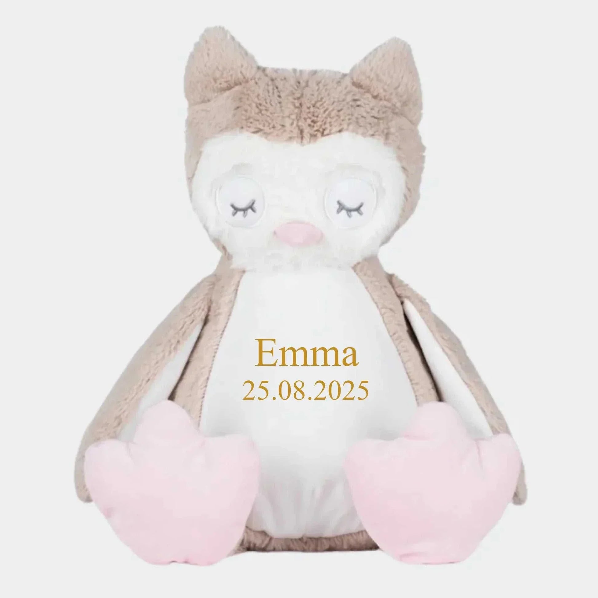 Ugle bamse Customizer TeeInBlue Navn+Dato 544 42cm