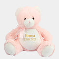 Personlig Lyserød Bamse med Broderi Customizer TeeInBlue Navn+Dato 544 42cm