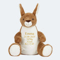 Kænguru bamse med navn Customizer TeeInBlue Navn+Dato+Længde+Vægt+Klokkeslet 544 42cm