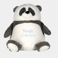 Grå panda bamse med navn og data broderet på bamsen Customizer TeeInBlue Navn+Dato 544 42cm