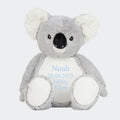 Koala bamse med navn Customizer TeeInBlue Navn+Dato+Længde+Vægt 544 42cm