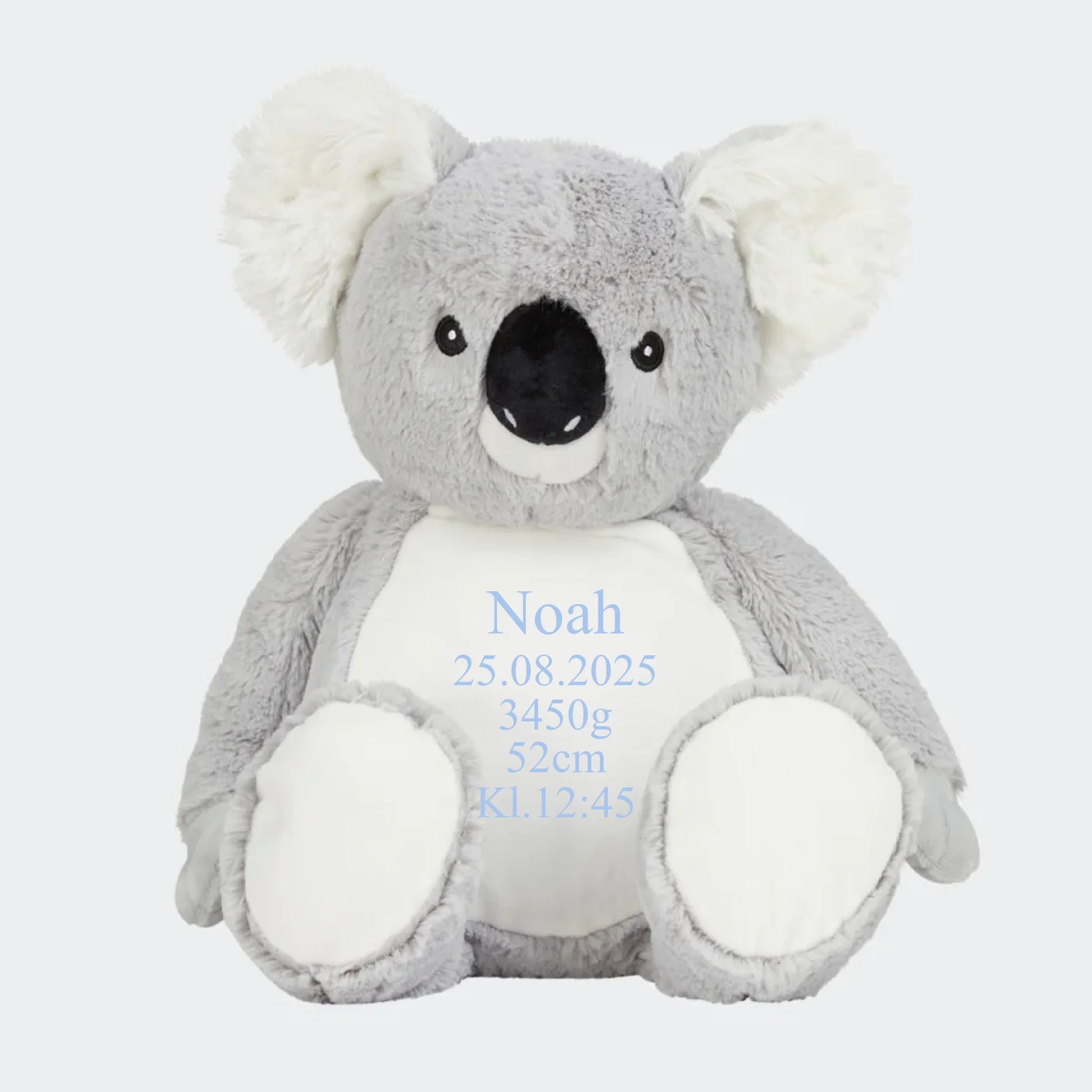 Koala bamse med navn Customizer TeeInBlue Navn+Dato+Længde+Vægt+Klokkeslet 544 42cm