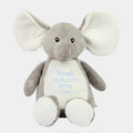 Personlig Elefantbamse med Broderi Customizer TeeInBlue Navn+Dato+Længde+Vægt 544 42cm