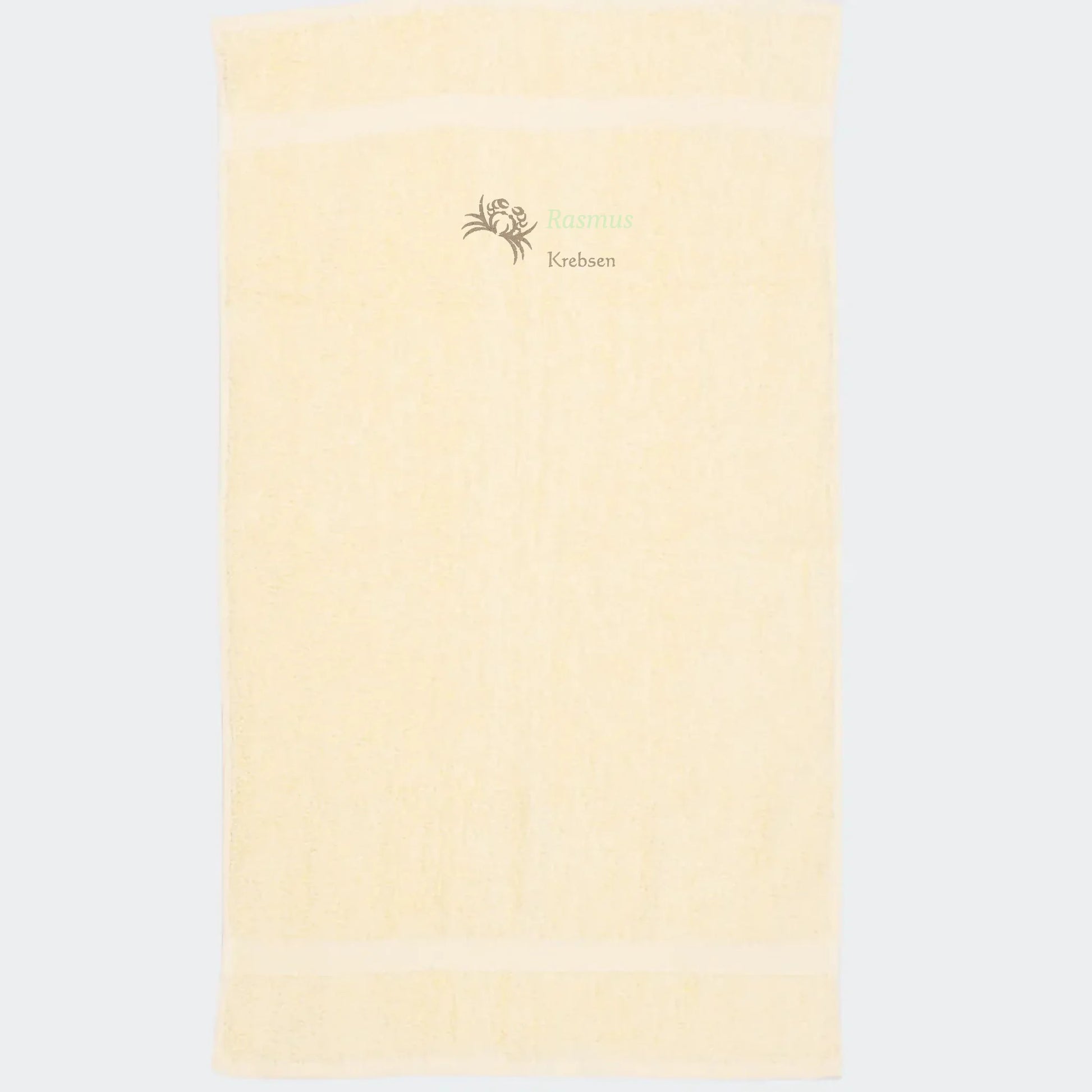 Håndklæde med stjernetegn og navn - Krebsen Customizer TeeInBlue Håndklæde med flere linjer Natur 50x90