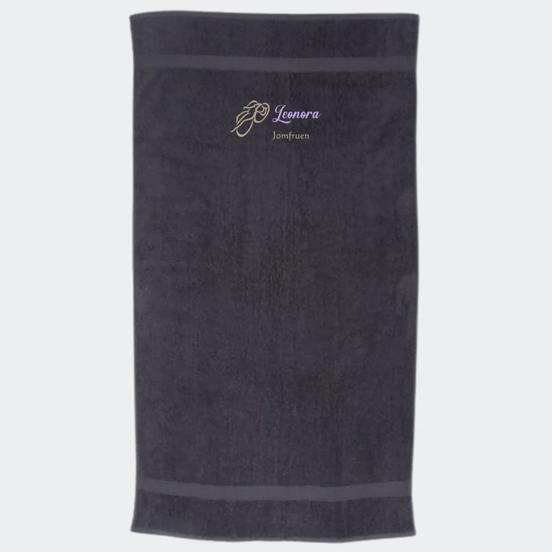 Håndklæde med stjernetegn og navn - Jomfruen Customizer TeeInBlue Håndklæde med flere linjer Sort 50x90