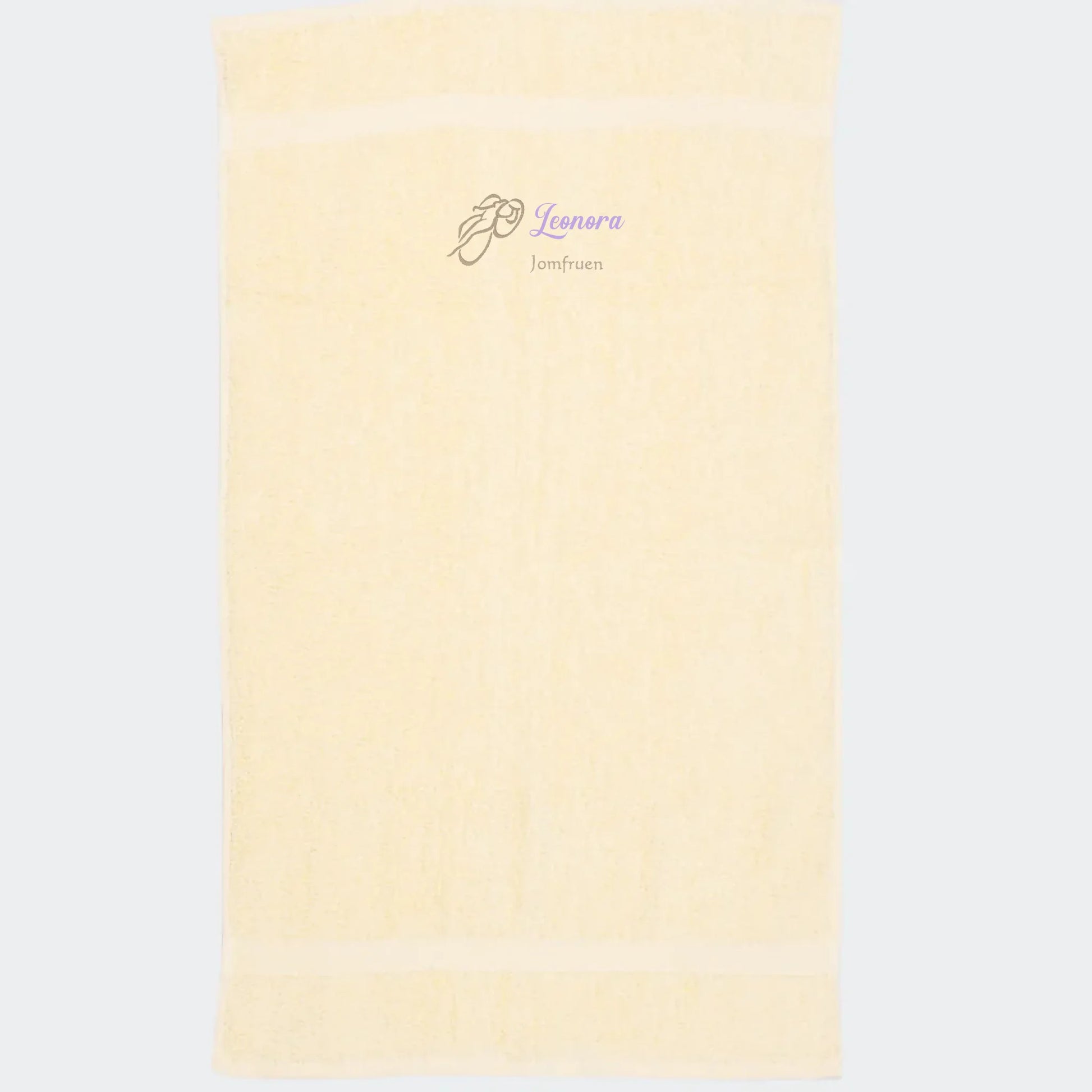 Håndklæde med stjernetegn og navn - Jomfruen Customizer TeeInBlue Håndklæde med flere linjer Natur 50x90