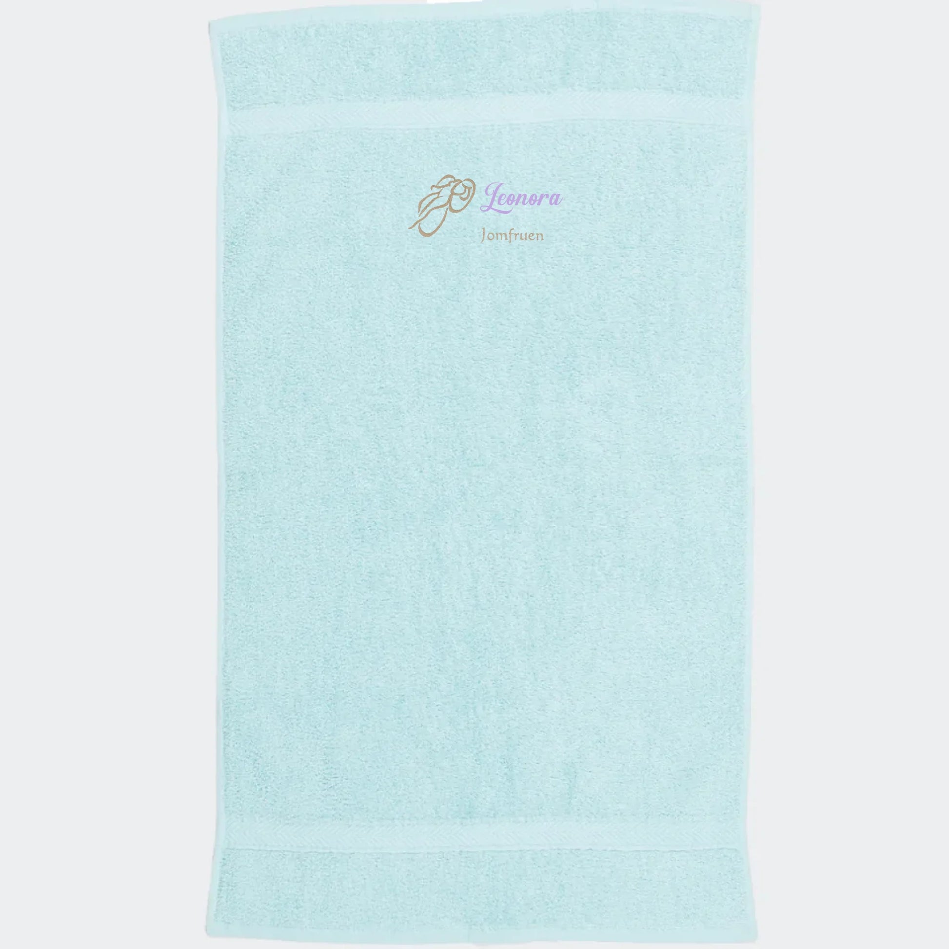 Håndklæde med stjernetegn og navn - Jomfruen Customizer TeeInBlue Håndklæde med flere linjer Mint 50x90