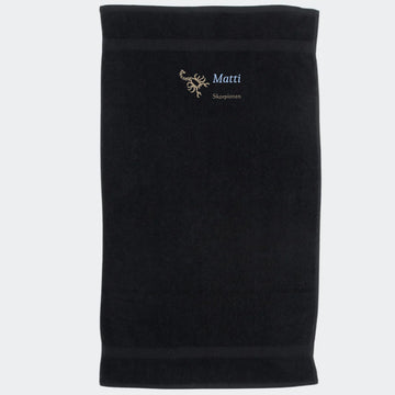 Håndklæde med stjernetegn og navn - Skorpionen Customizer TeeInBlue Håndklæde med flere linjer Sort 50x90