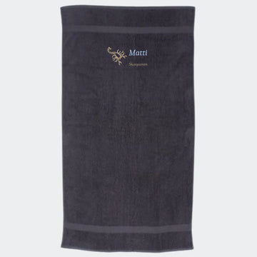 Håndklæde med stjernetegn og navn - Skorpionen Customizer TeeInBlue Håndklæde med flere linjer Mørkegrå 50x90