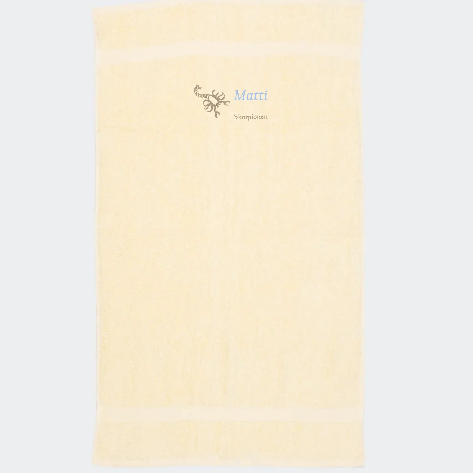 Håndklæde med stjernetegn og navn - Skorpionen Customizer TeeInBlue Håndklæde med flere linjer Natur 50x90