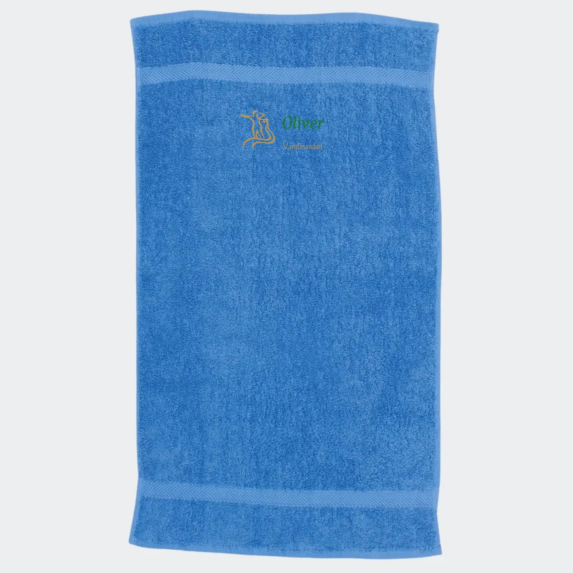 Håndklæde med stjernetegn og navn - Vandmanden Customizer TeeInBlue Håndklæde med flere linjer Hav blå 50x90