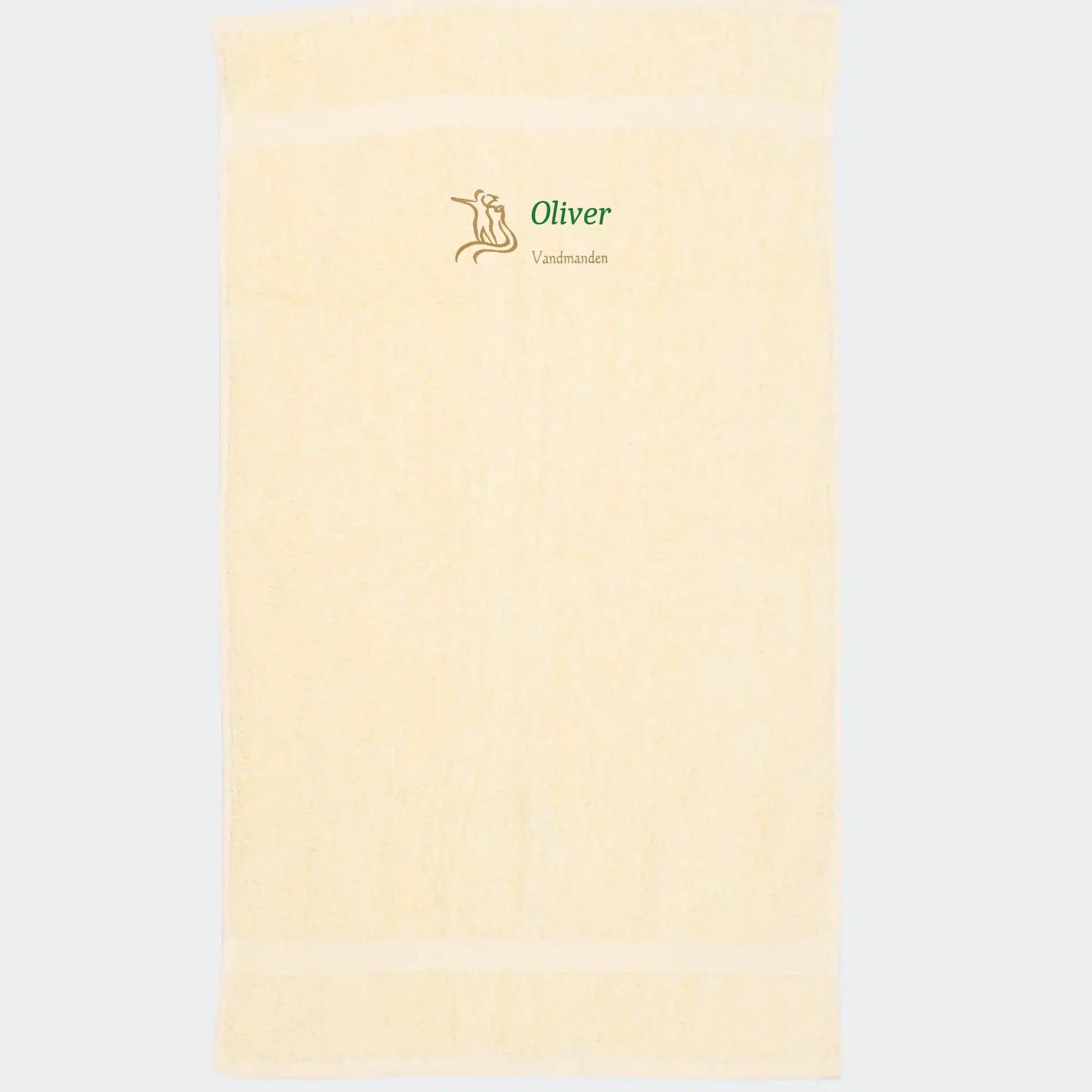 Håndklæde med stjernetegn og navn - Vandmanden Customizer TeeInBlue Håndklæde med flere linjer Natur 50x90