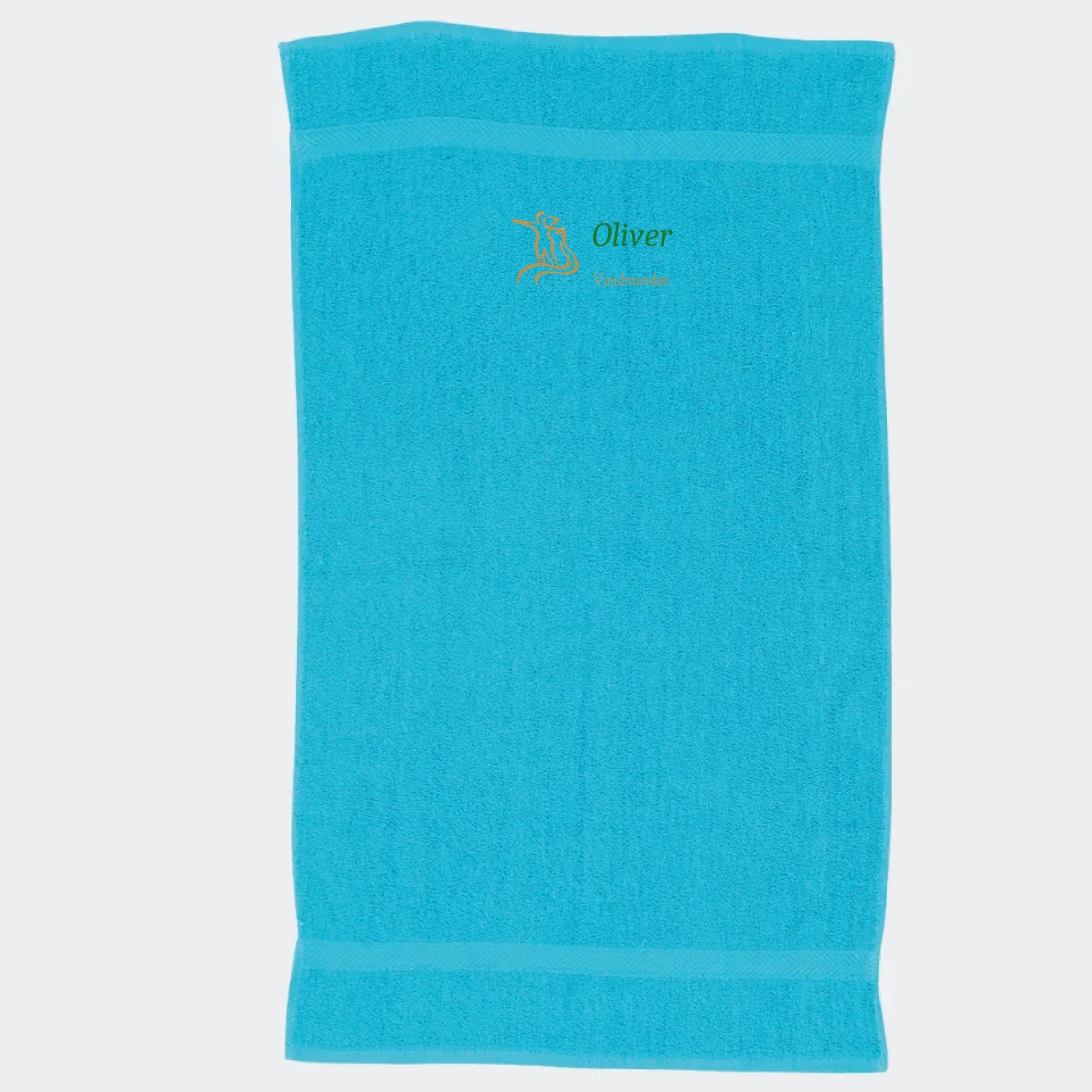 Håndklæde med stjernetegn og navn - Vandmanden Customizer TeeInBlue Håndklæde med flere linjer Ocean blå 50x90