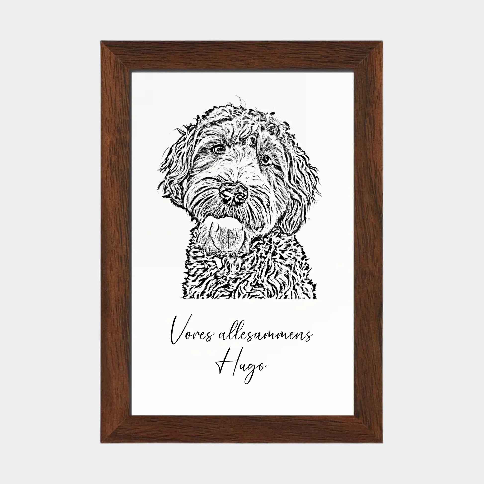 Plakat - Upload eget billede - Stregtegning Customizer TeeInBlue 10x15 Mørk eg 10x15