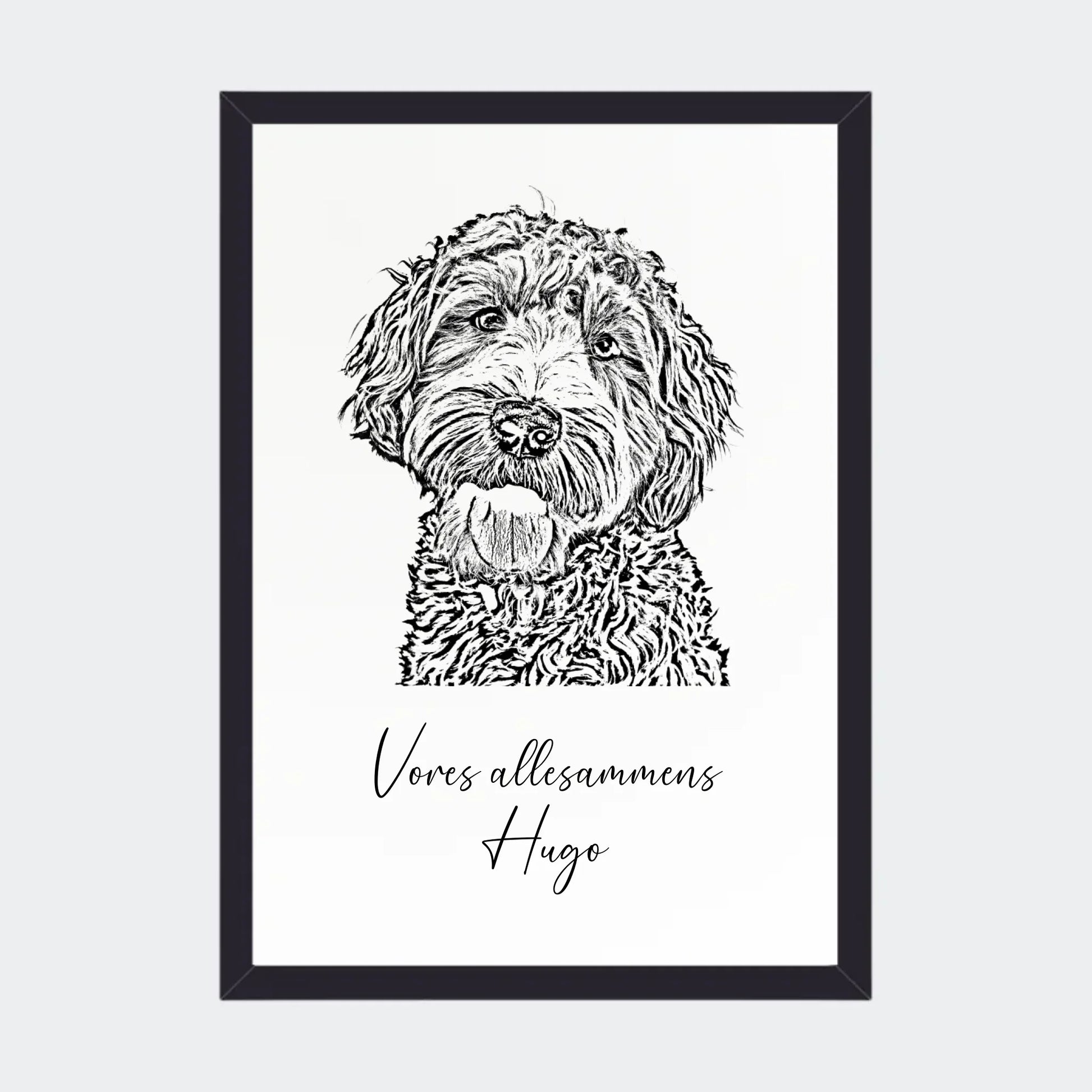 Plakat - Upload eget billede - Stregtegning Customizer TeeInBlue A4 Sort A4