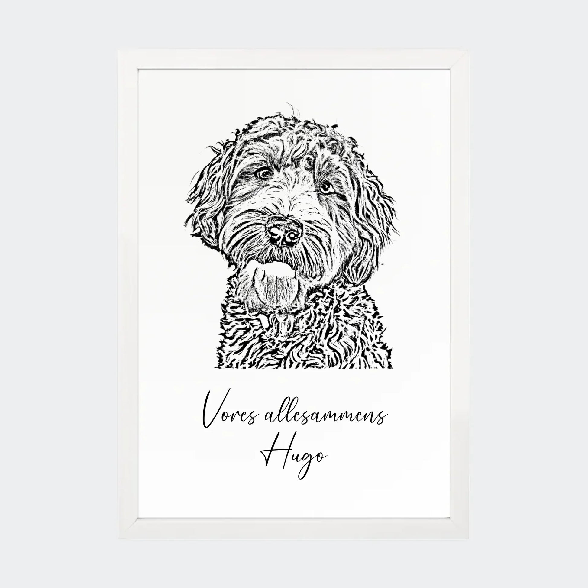 Plakat - Upload eget billede - Stregtegning Customizer TeeInBlue A4 Hvid A4