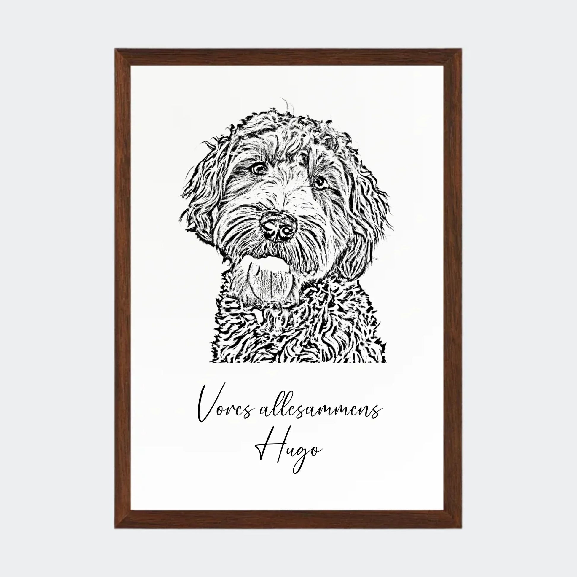 Plakat - Upload eget billede - Stregtegning Customizer TeeInBlue A4 Mørk eg A4