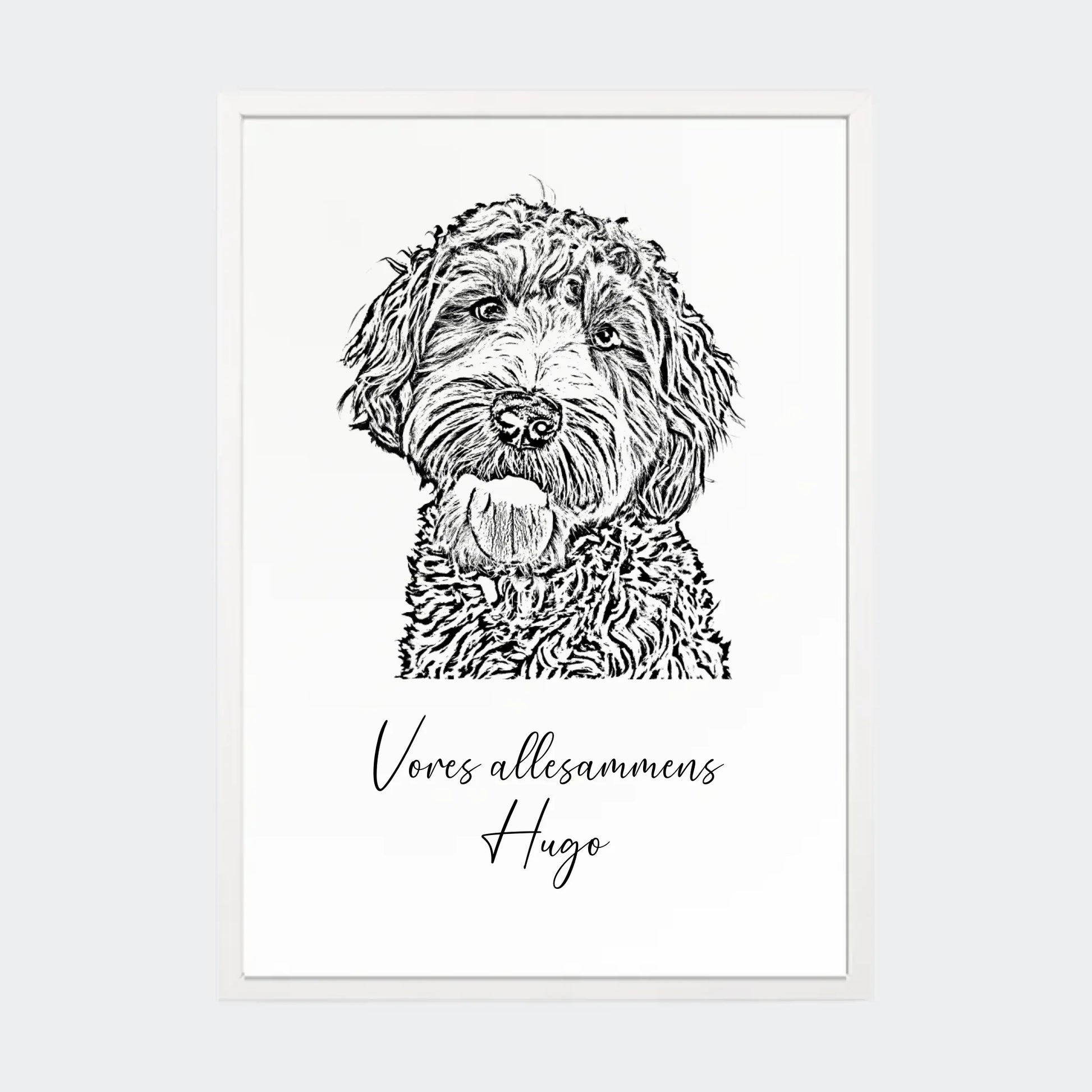 Plakat - Upload eget billede - Stregtegning Customizer TeeInBlue A3 Hvid A3