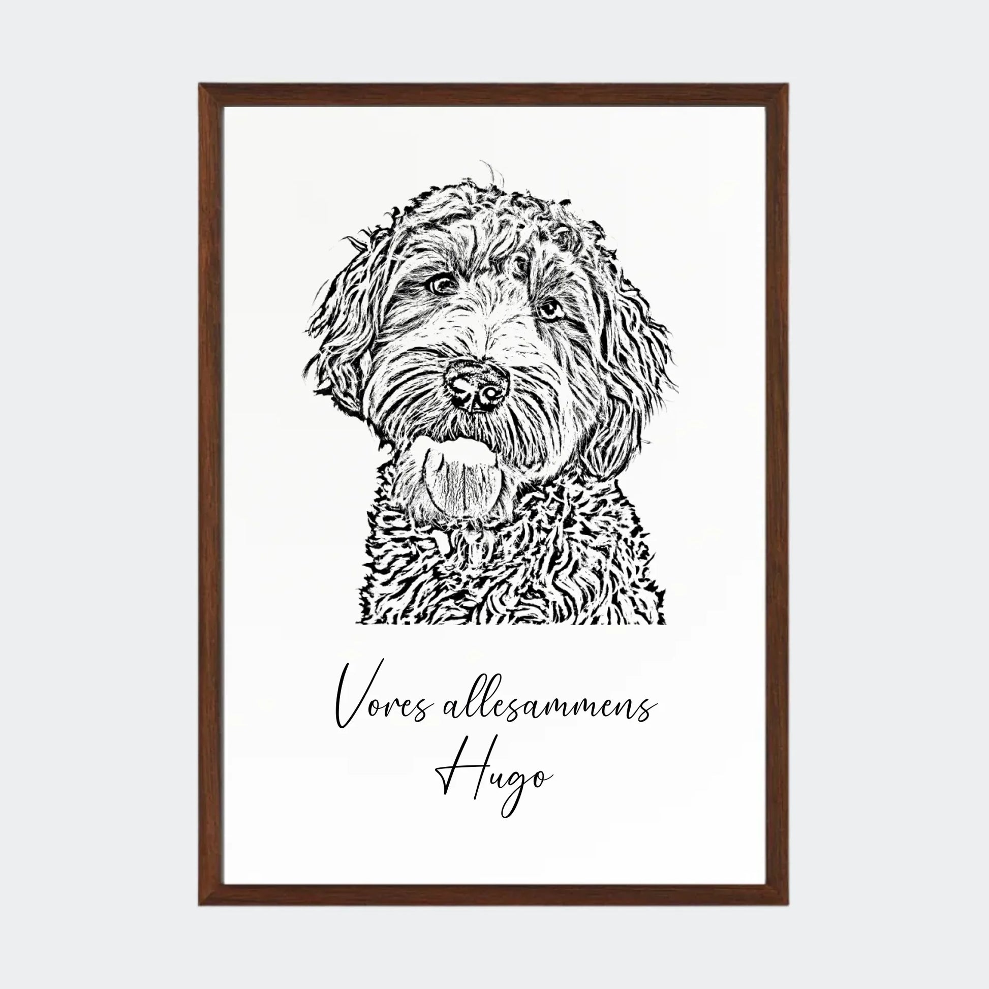 Plakat - Upload eget billede - Stregtegning Customizer TeeInBlue A3 Mørk eg A3