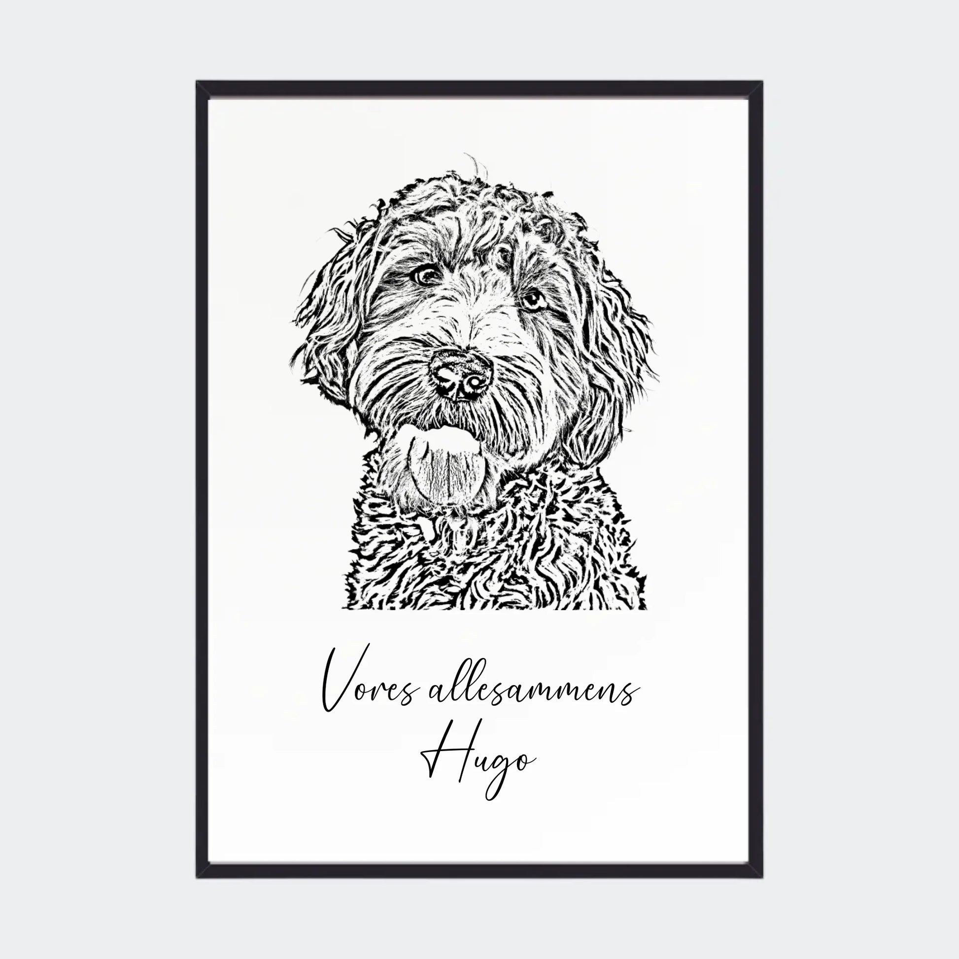 Plakat - Upload eget billede - Stregtegning Customizer TeeInBlue A2 Sort A2