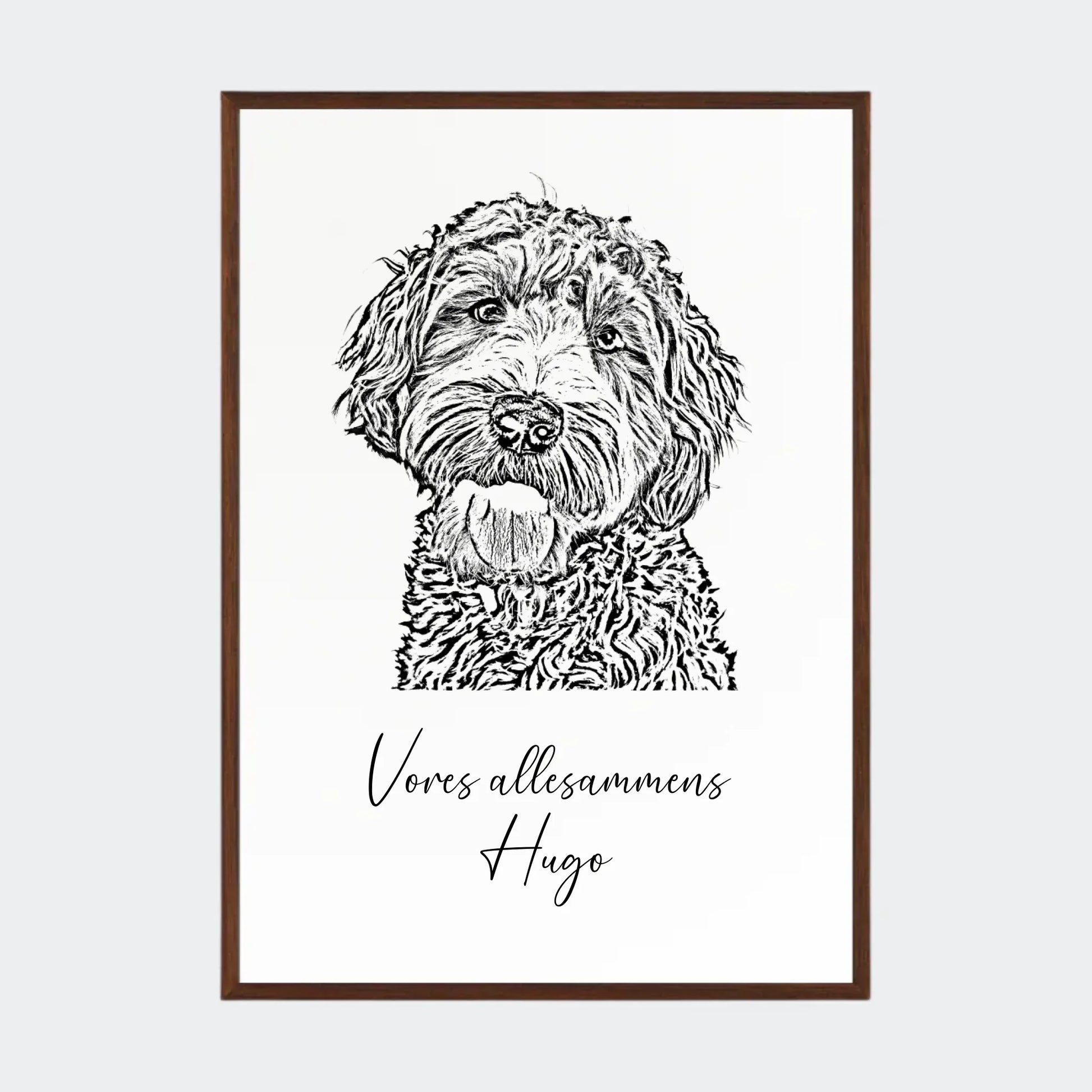 Plakat - Upload eget billede - Stregtegning Customizer TeeInBlue A2 Mørk eg A2