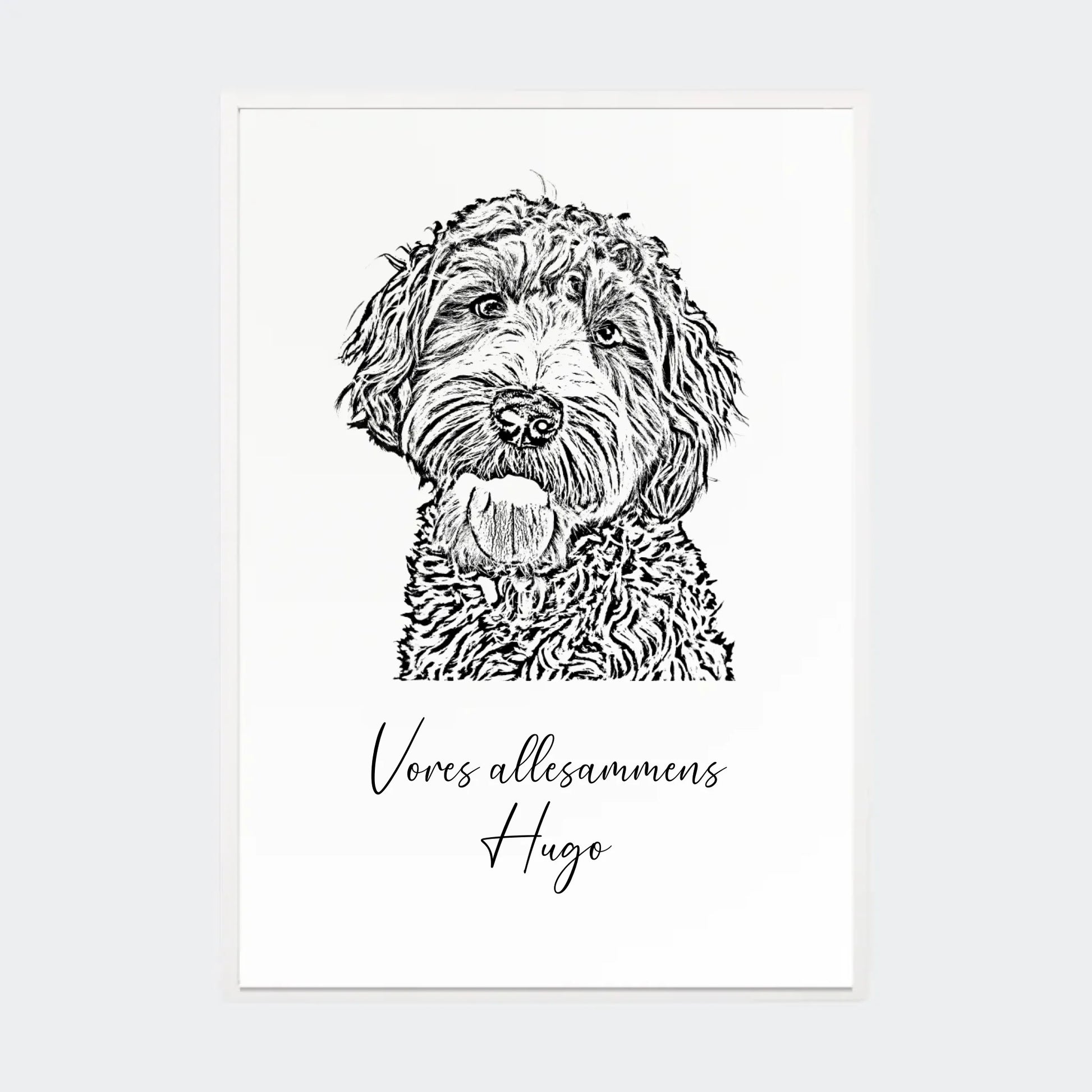 Plakat - Upload eget billede - Stregtegning Customizer TeeInBlue A2 Hvid A2