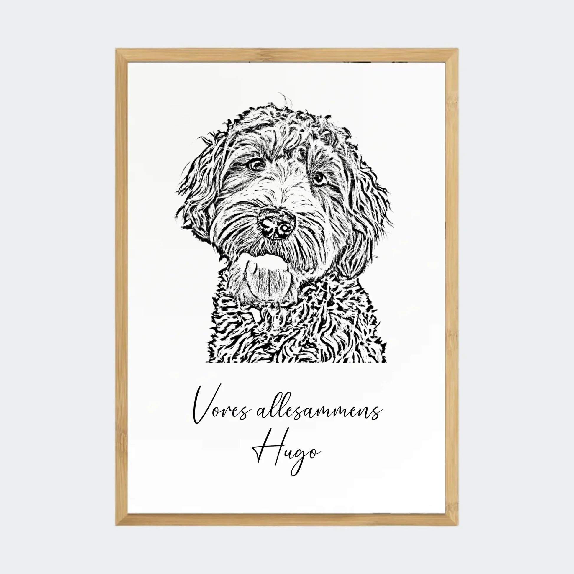 Plakat - Upload eget billede - Stregtegning Customizer TeeInBlue A2 Bambus A2