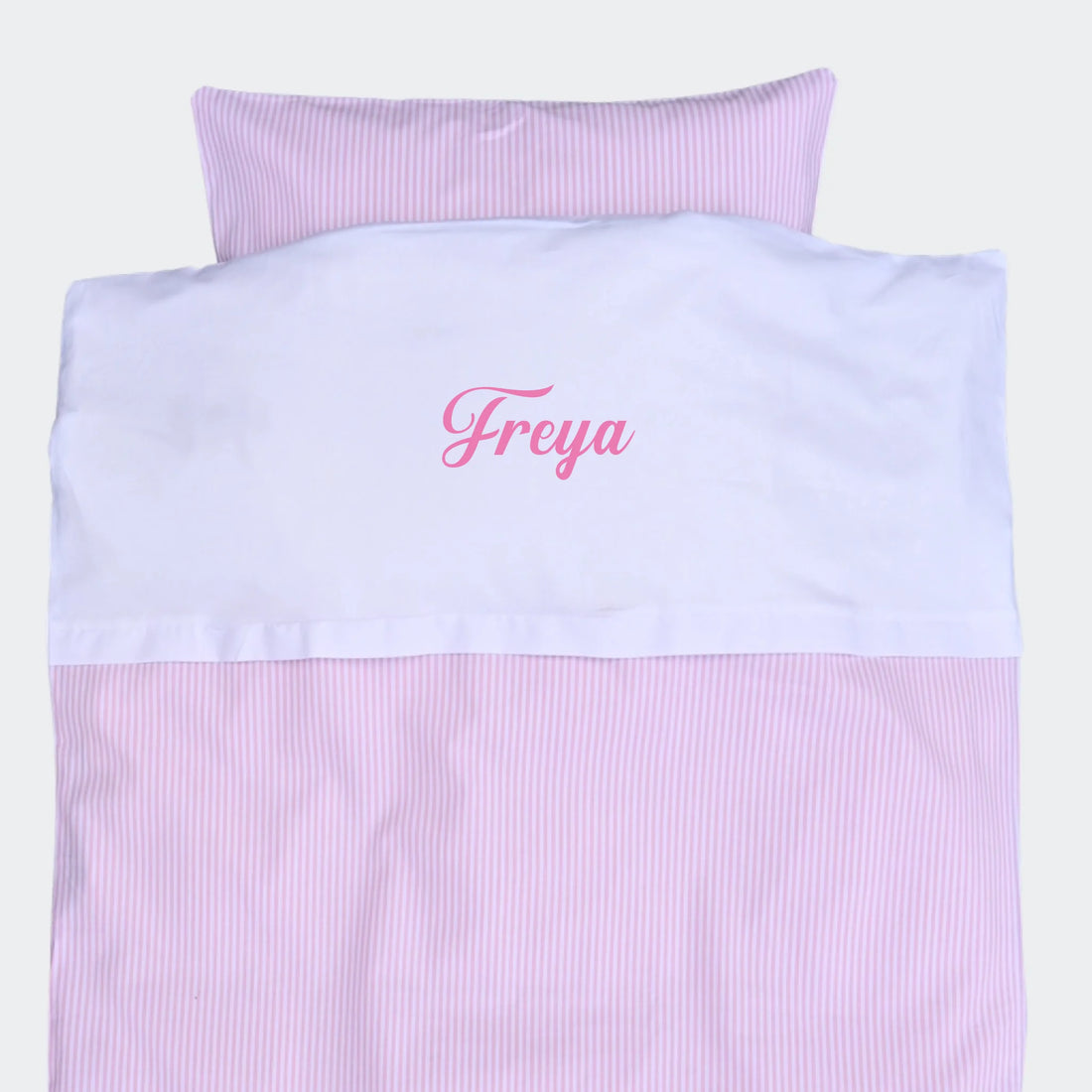 Baby sengetøj med striber - Lyserød Customizer TeeInBlue