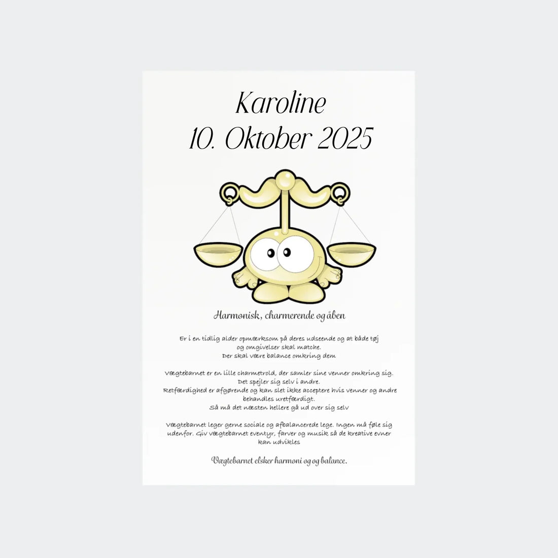 Plakat med stjernetegn - Vægten Customizer TeeInBlue 10x15 Uden ramme 10x15