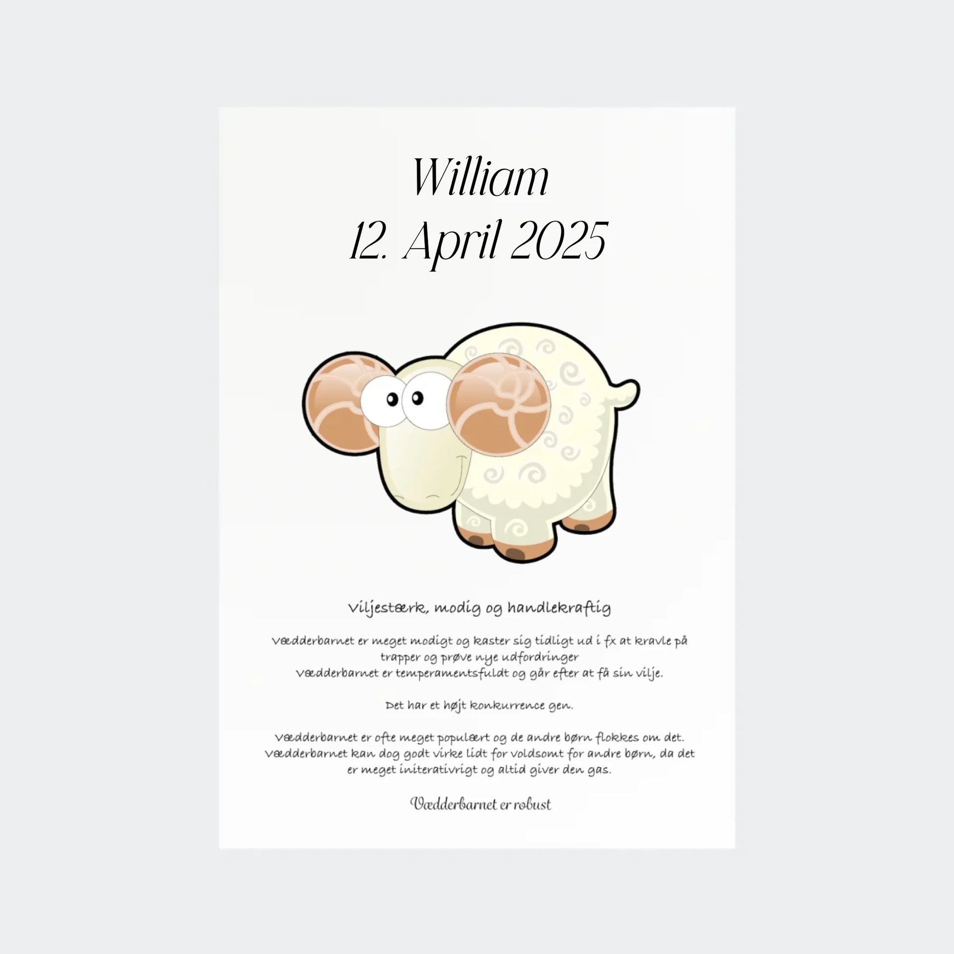 Plakat med stjernetegn - Vædderen Customizer TeeInBlue A4 Uden ramme A4