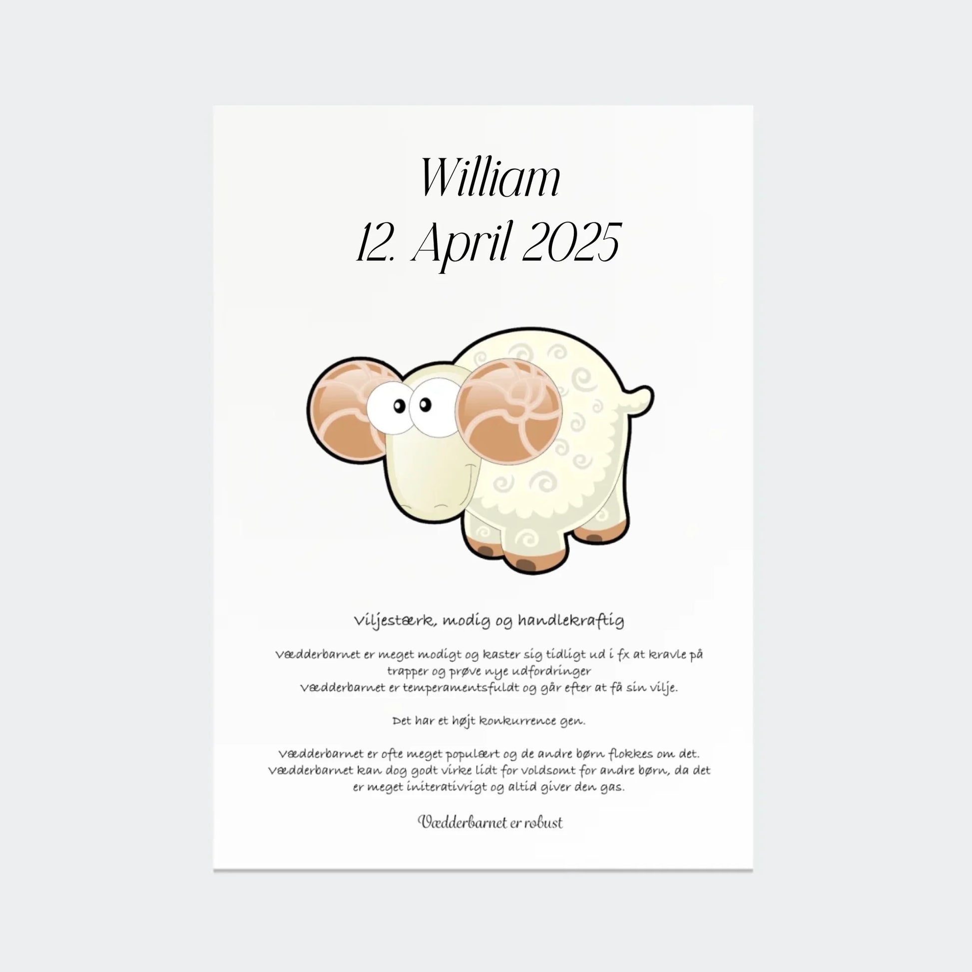 Plakat med stjernetegn - Vædderen Customizer TeeInBlue A3 Uden ramme A3