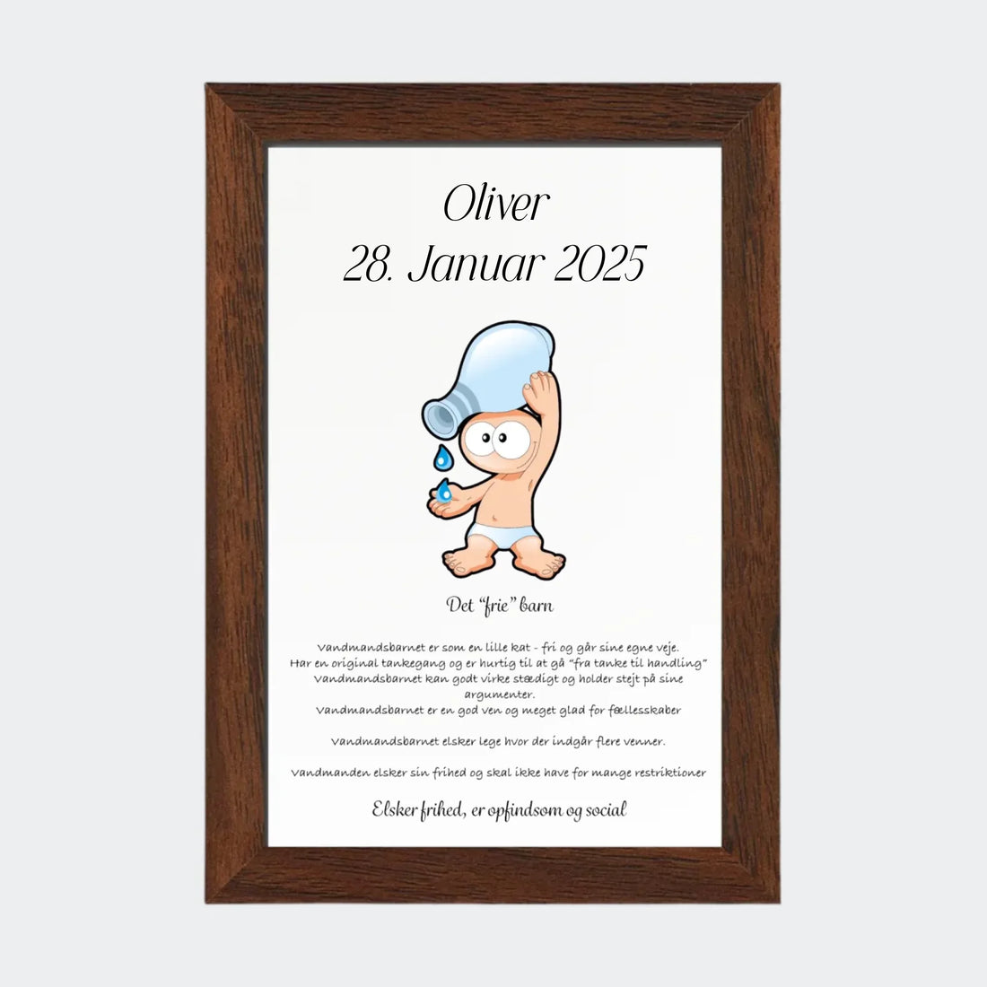 Plakat med stjernetegn - Vandmanden Customizer TeeInBlue 10x15 Uden ramme 10x15