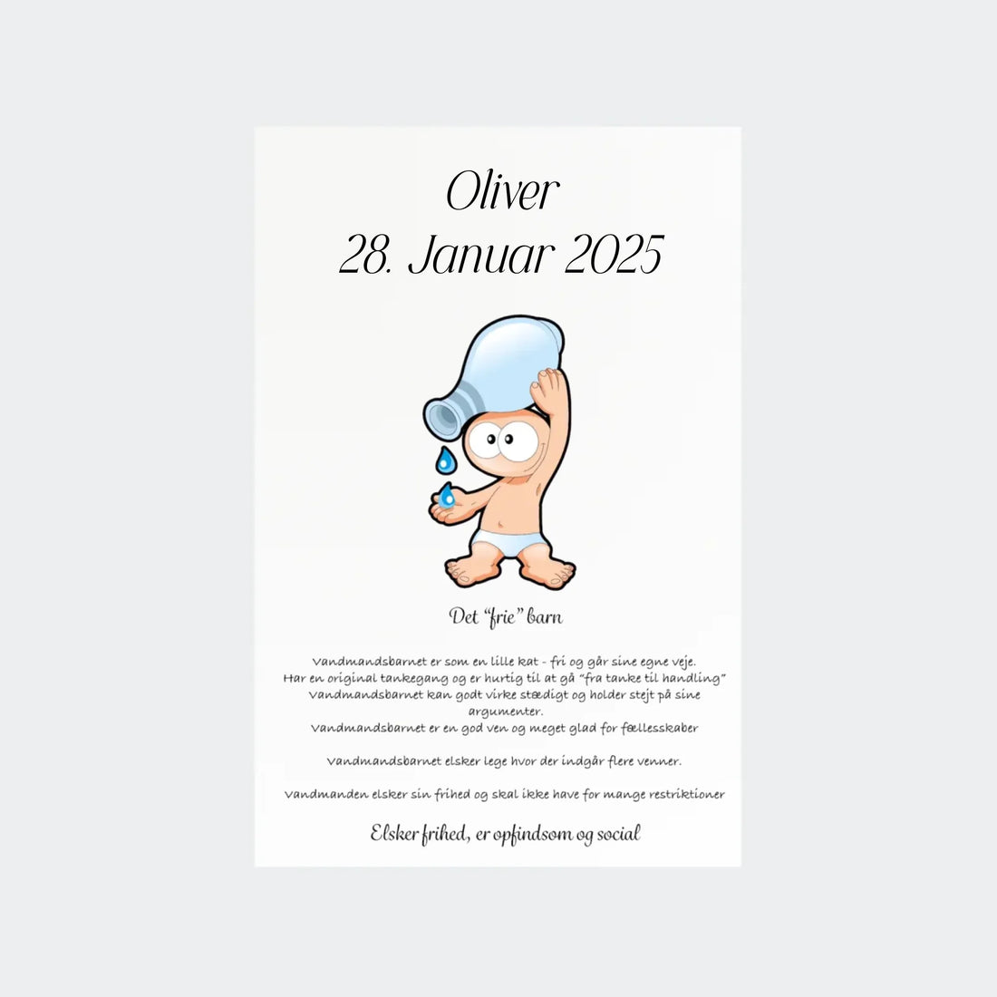 Plakat med stjernetegn - Vandmanden Customizer TeeInBlue 10x15 Uden ramme 10x15